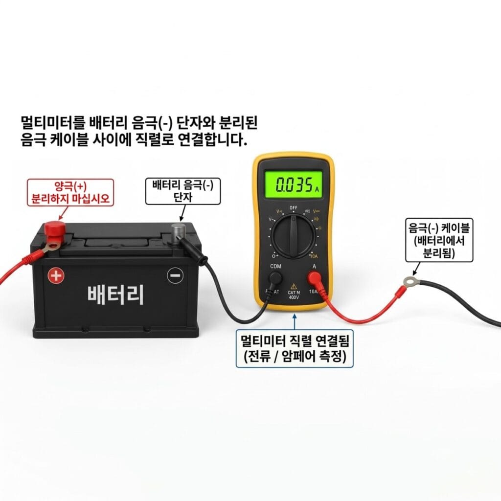 멀티미터 전류 측정 모드를 활용한 카라반 암전류 진단